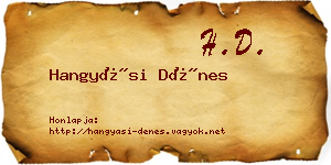 Hangyási Dénes névjegykártya
